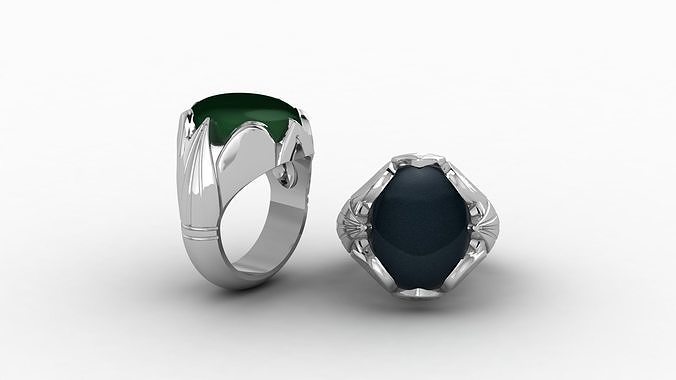 Stone Rings Model Gemstone rings 97-1 stone length 20mm 3D model 3D printable | CGTrader