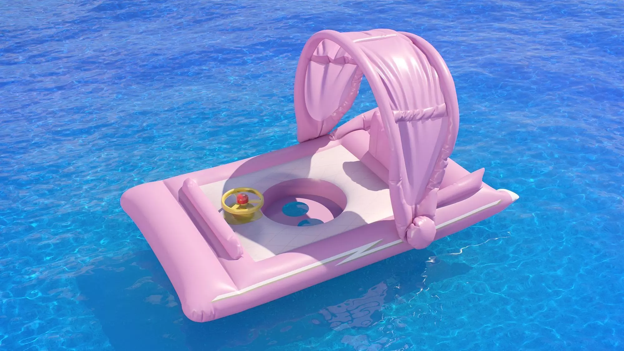 Funboy inflatable luxury pink car baby float 3D model_0