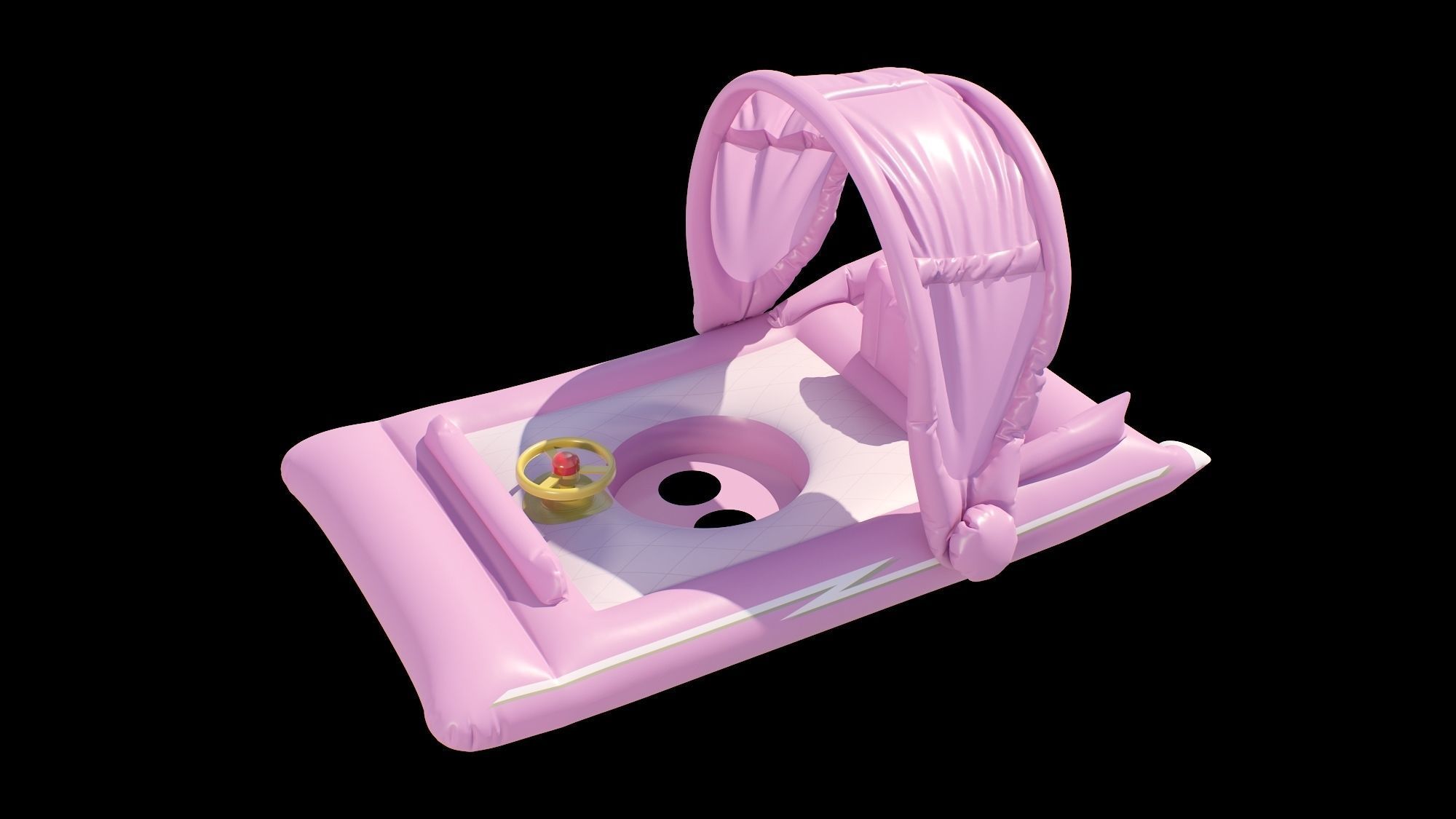 Funboy inflatable luxury pink car baby float 3D model_10