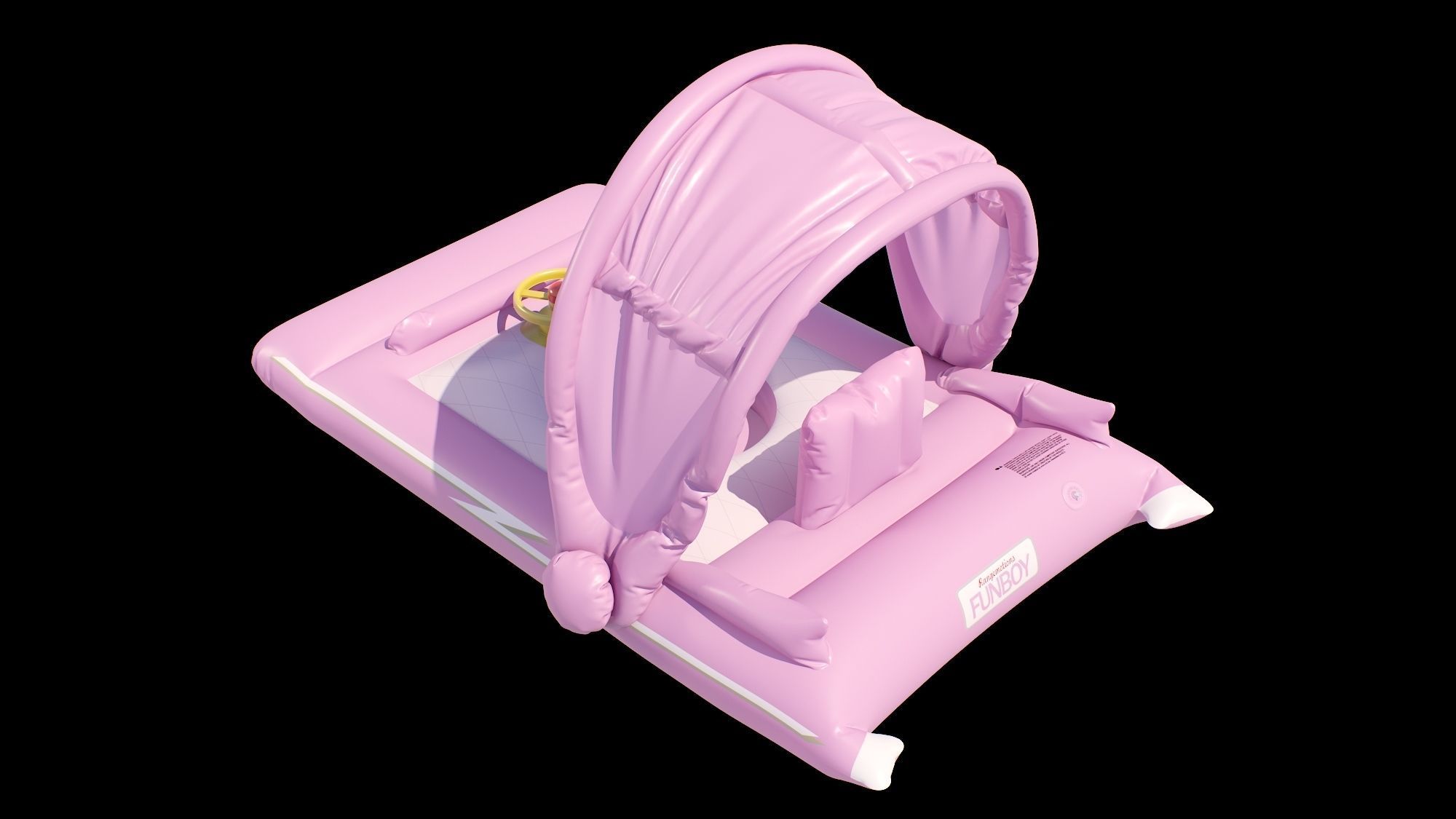Funboy inflatable luxury pink car baby float 3D model_14
