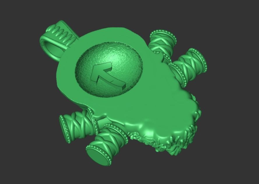 skull with teiwaz rune 3D print model_4