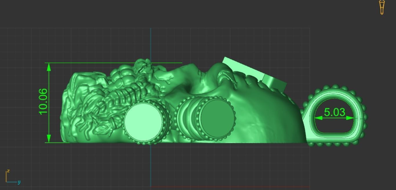 skull with teiwaz rune 3D print model_7