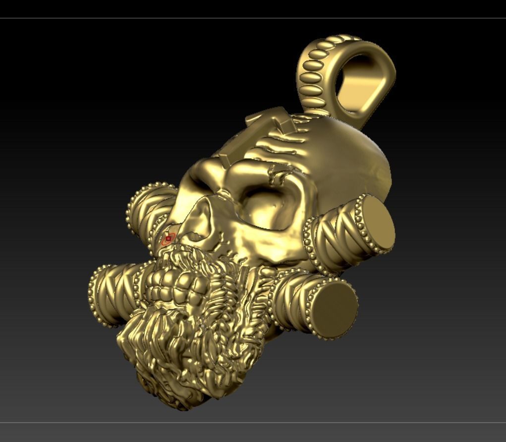 skull with teiwaz rune 3D print model_9
