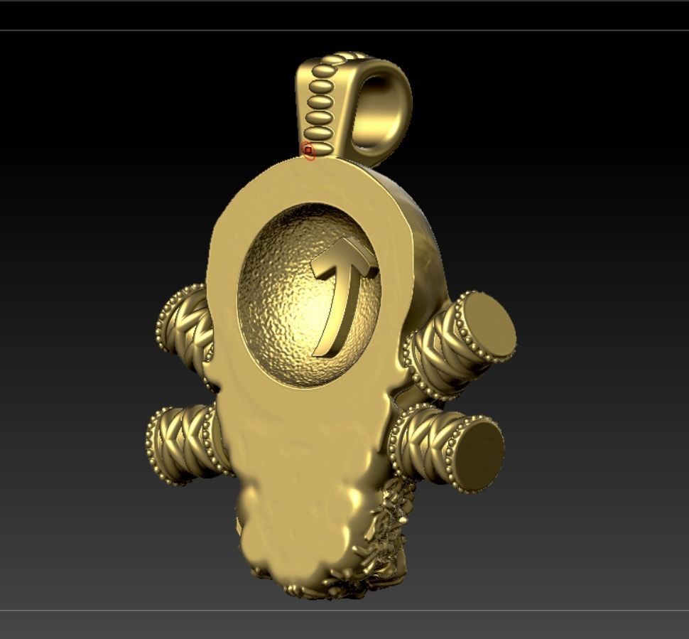 skull with teiwaz rune 3D print model_2