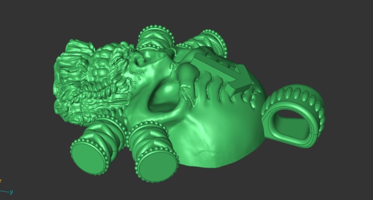 skull with teiwaz rune 3D print model_8