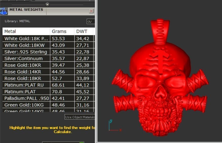 skull with teiwaz rune 3D print model_5