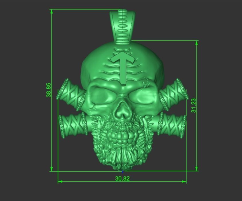 skull with teiwaz rune 3D print model_1