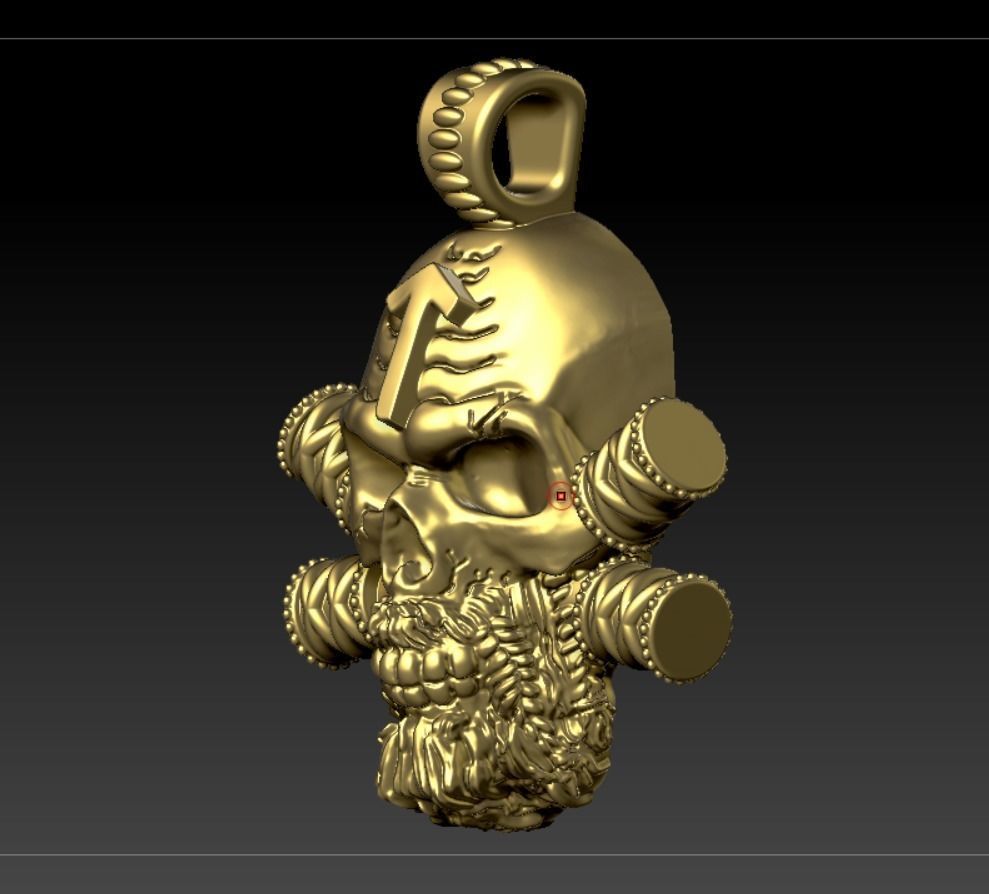 skull with teiwaz rune 3D print model_12