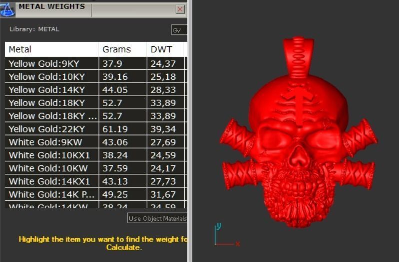 skull with teiwaz rune 3D print model_6