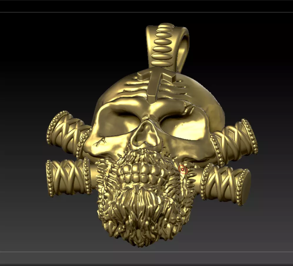 skull with teiwaz rune 3D print model_0