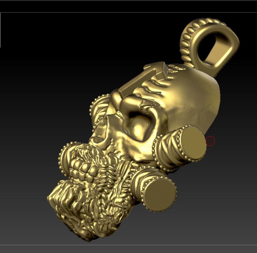 skull with teiwaz rune 3D print model_14
