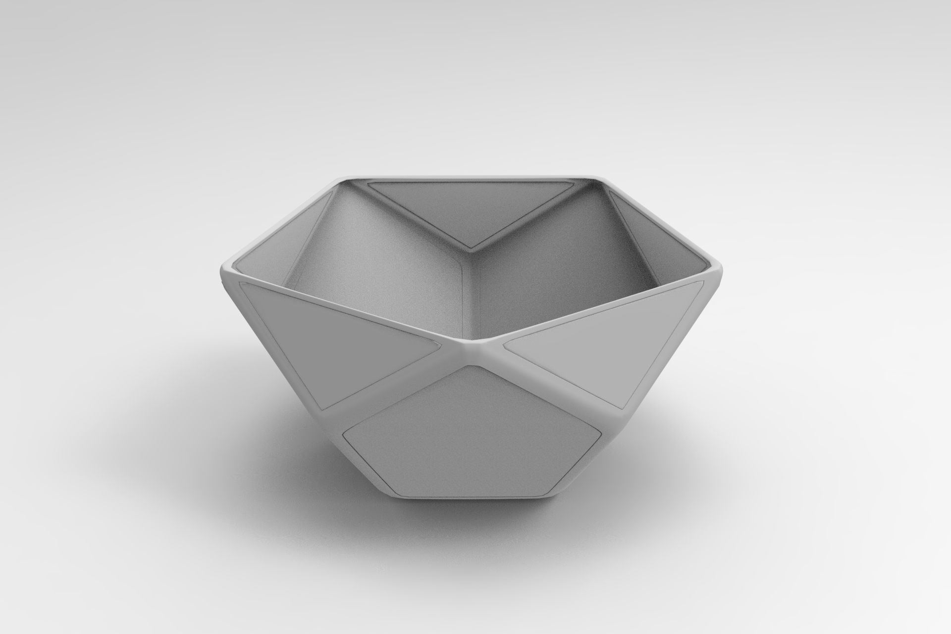 Ceramic Bowl Low-poly 3D model_7