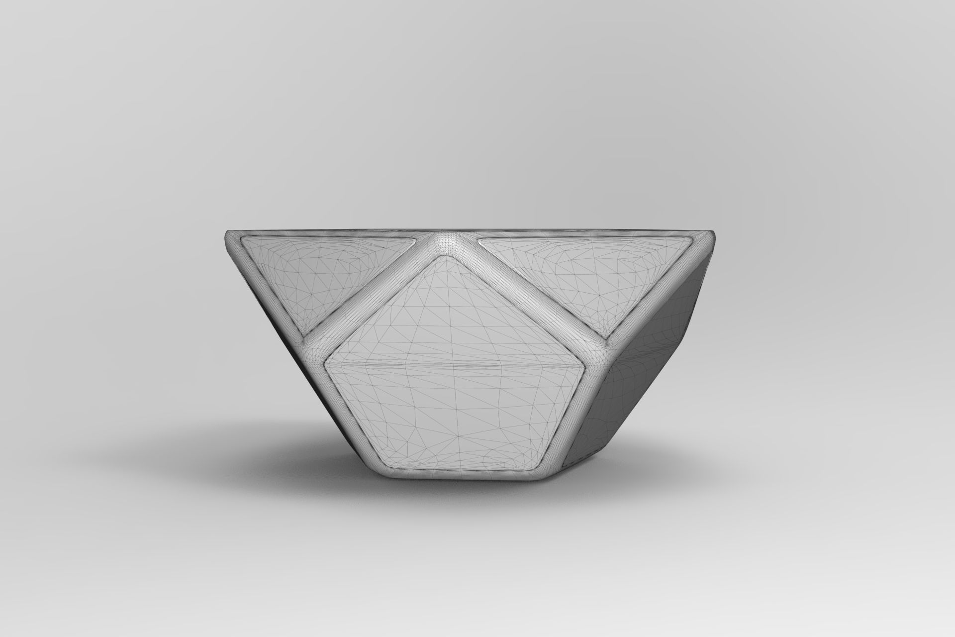 Ceramic Bowl Low-poly 3D model_6