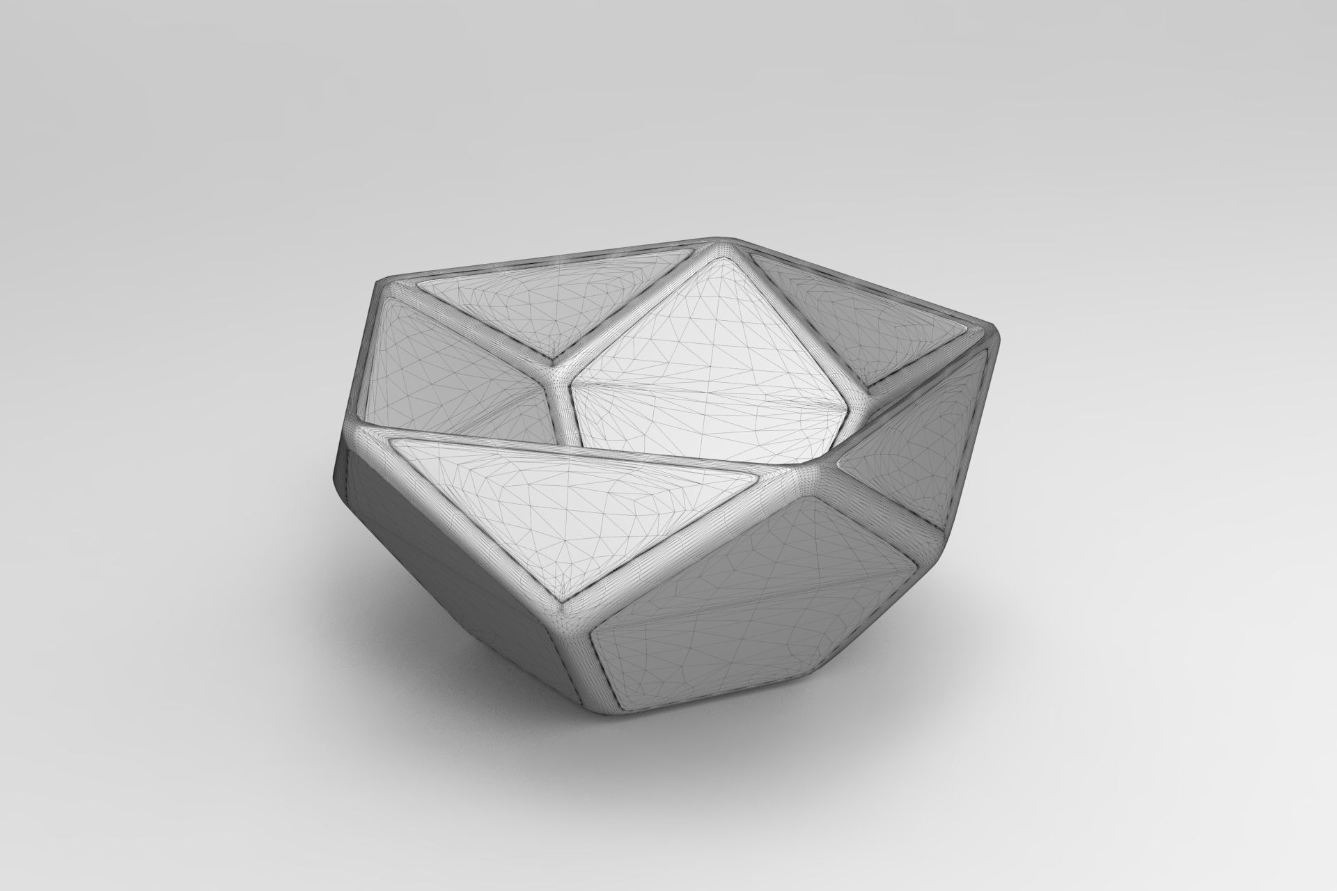 Ceramic Bowl Low-poly 3D model_5