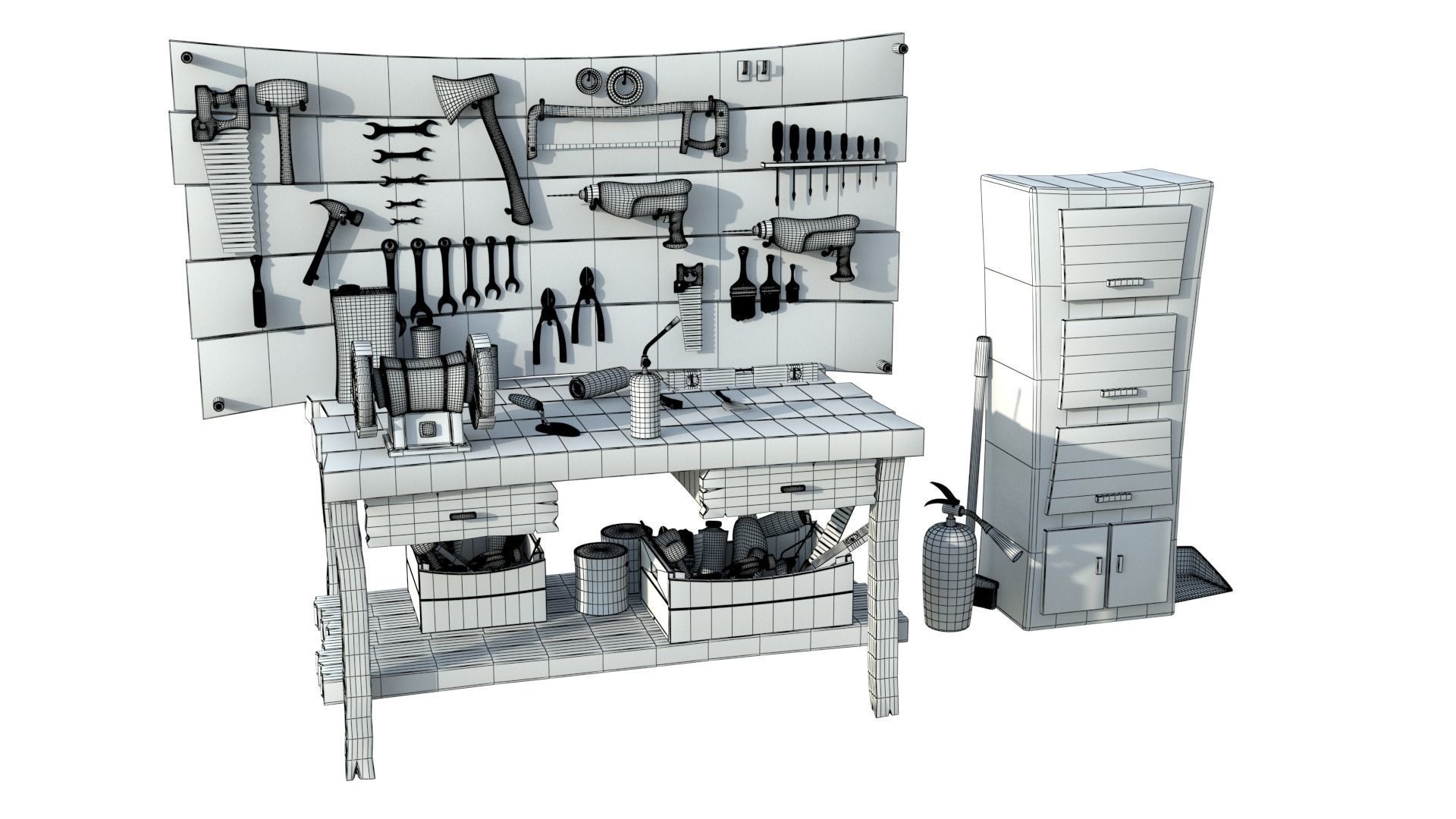 Cartoon Hand Tool Set 3D model_24