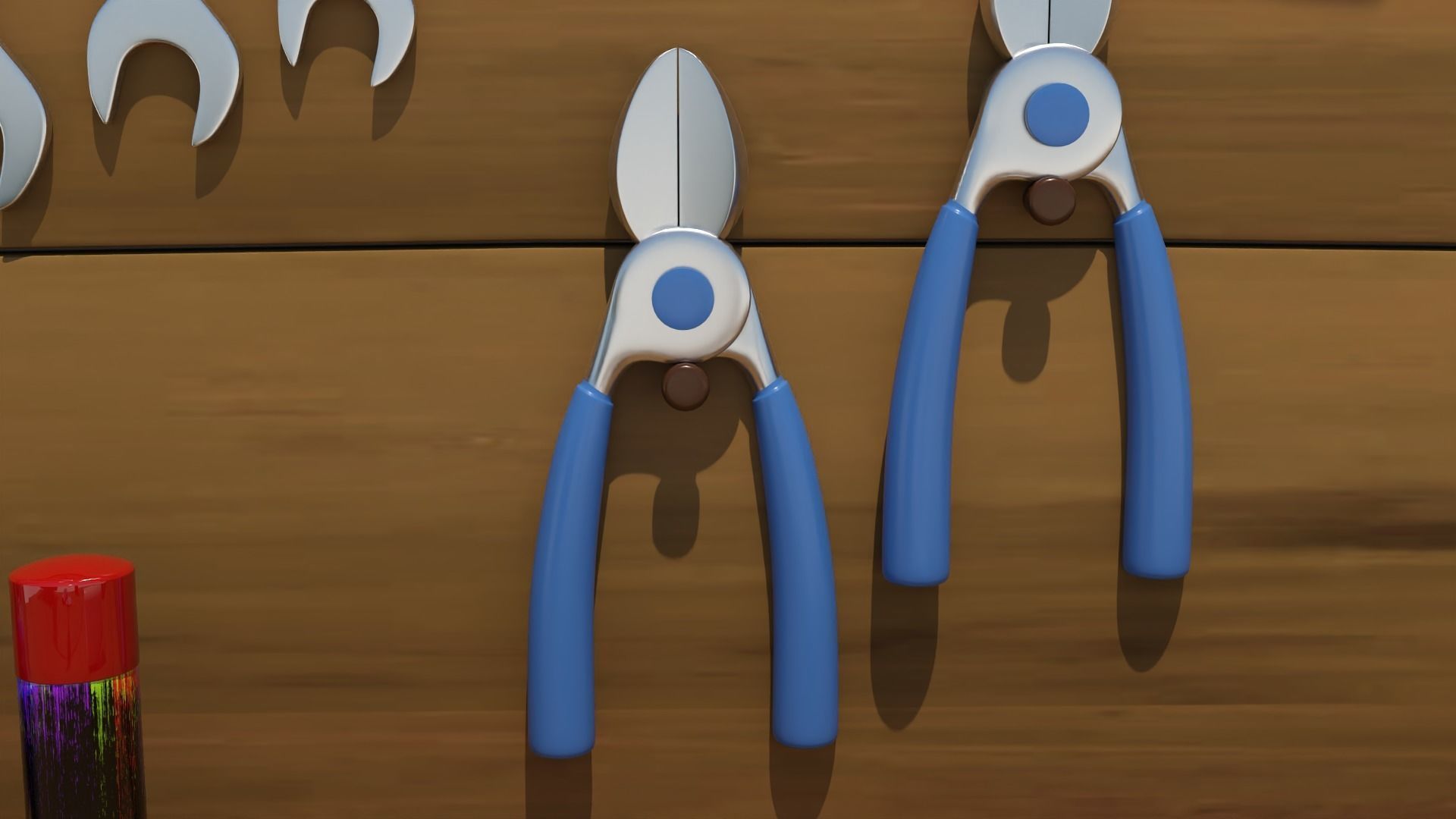 Cartoon Hand Tool Set 3D model_8