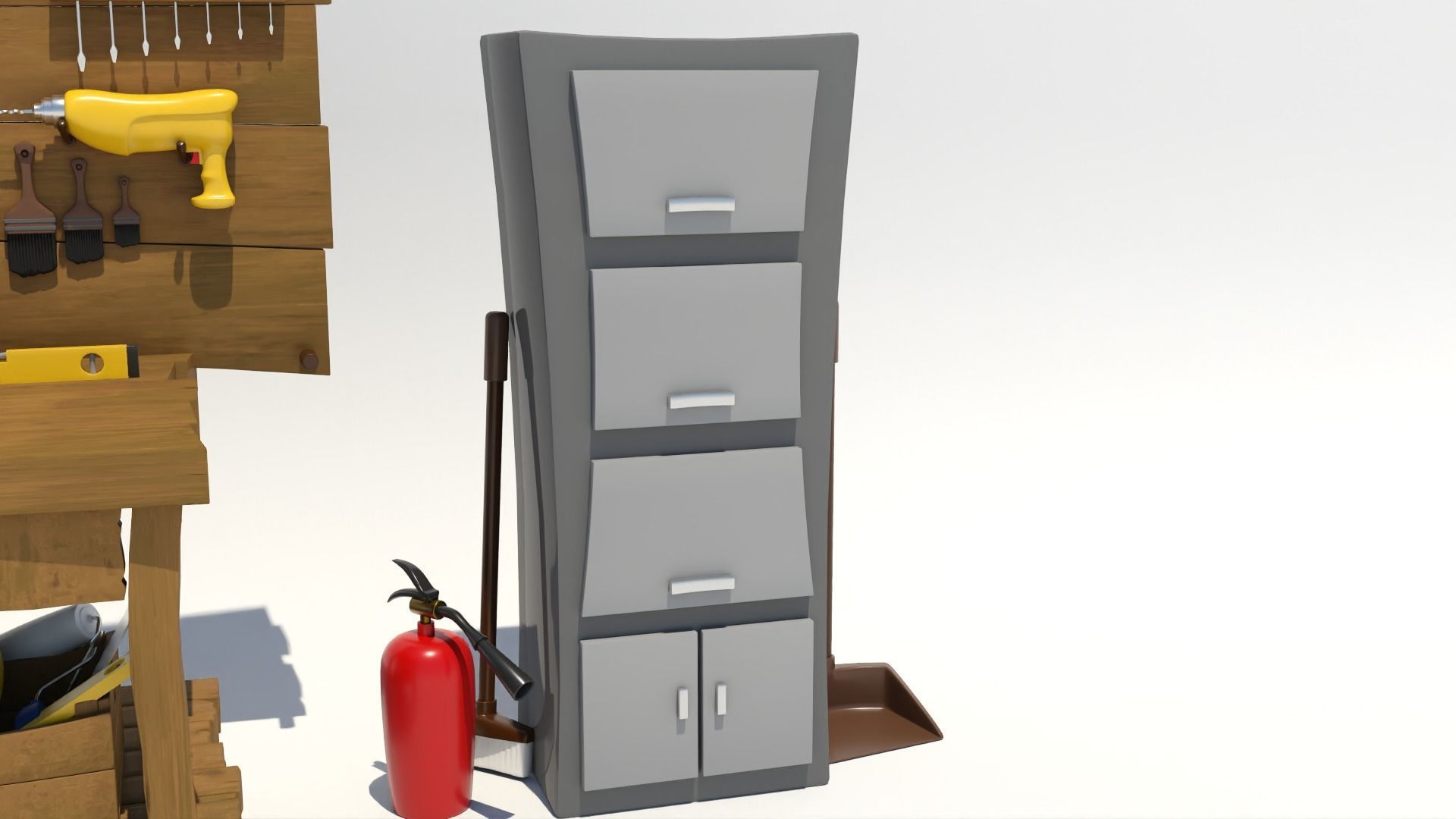 Cartoon Hand Tool Set 3D model_20