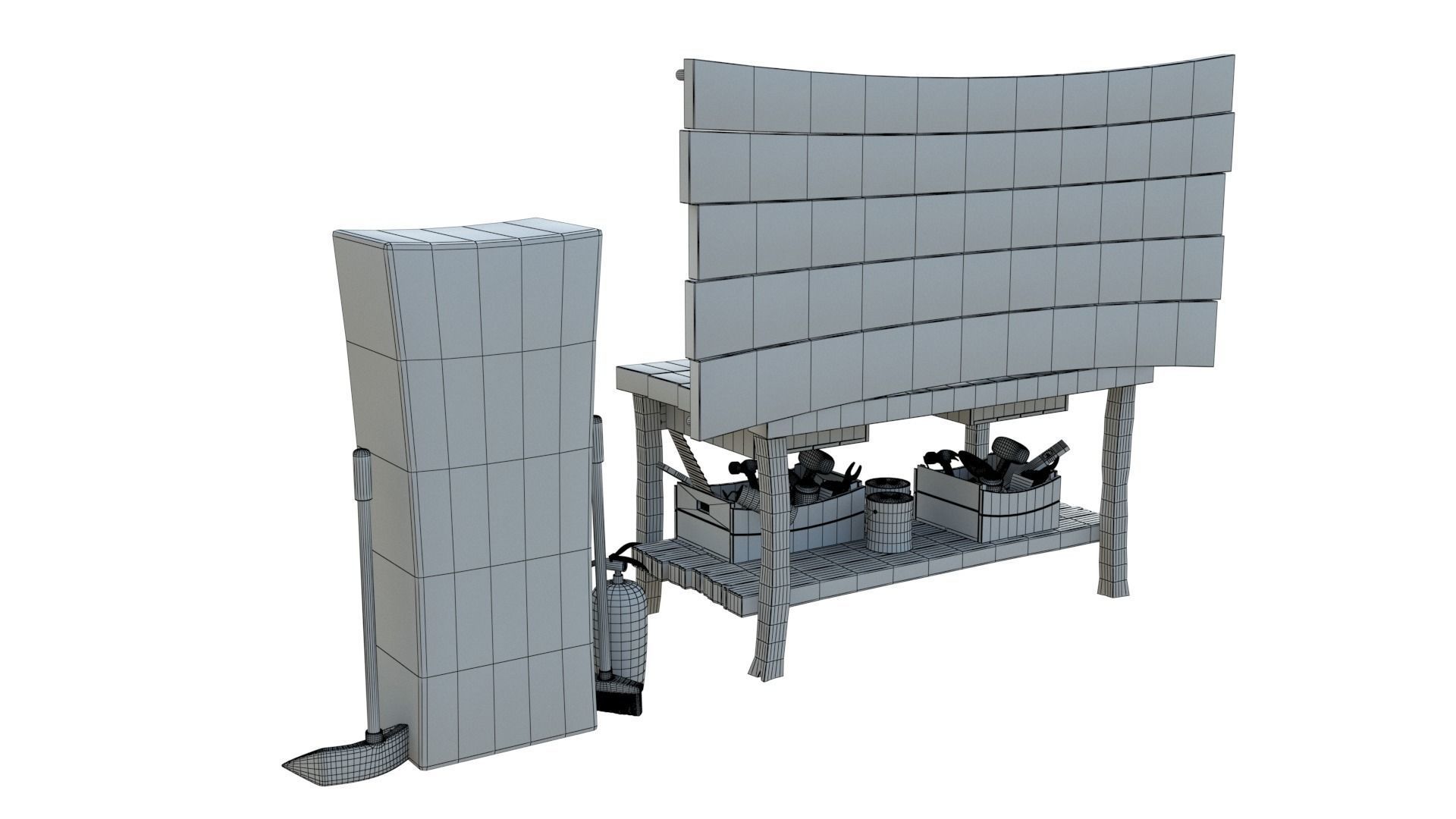 Cartoon Hand Tool Set 3D model_27