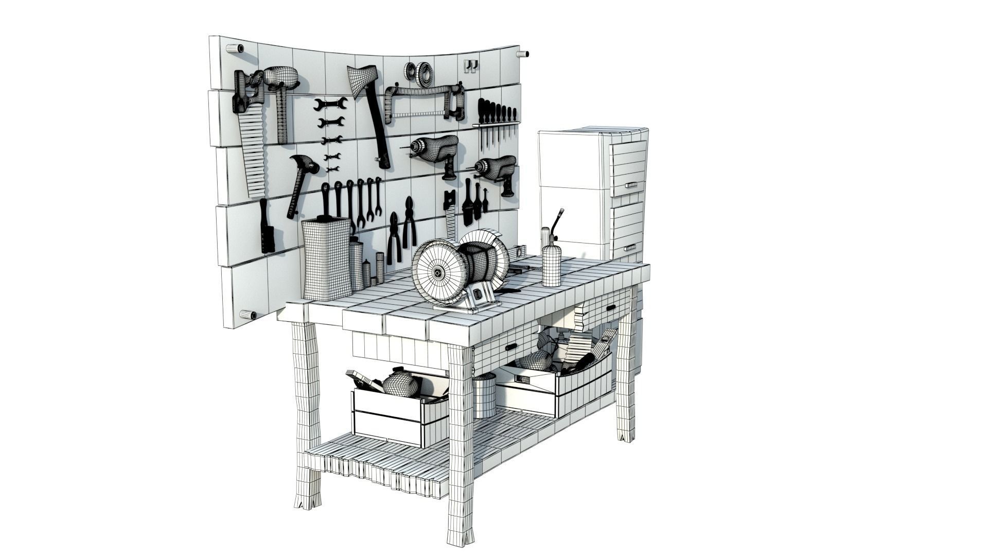 Cartoon Hand Tool Set 3D model_25