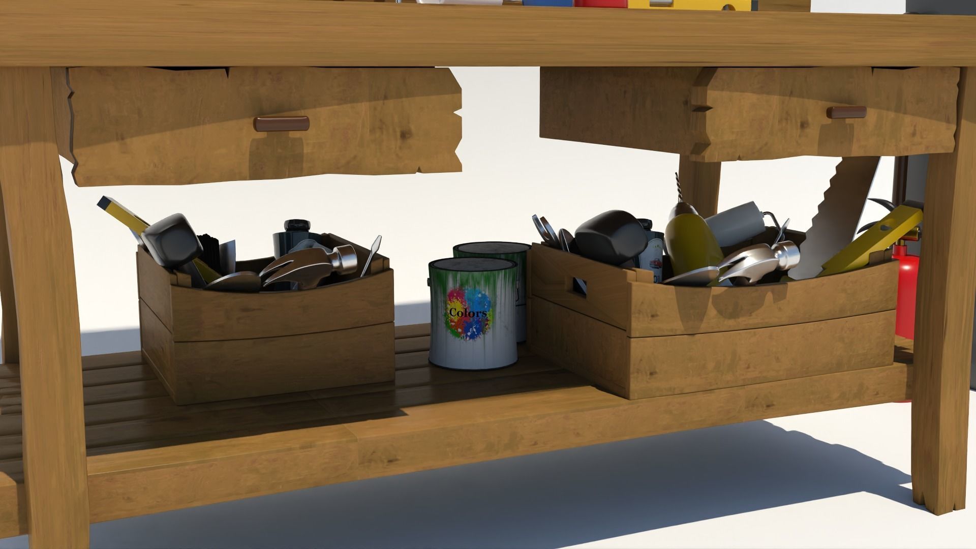 Cartoon Hand Tool Set 3D model_23