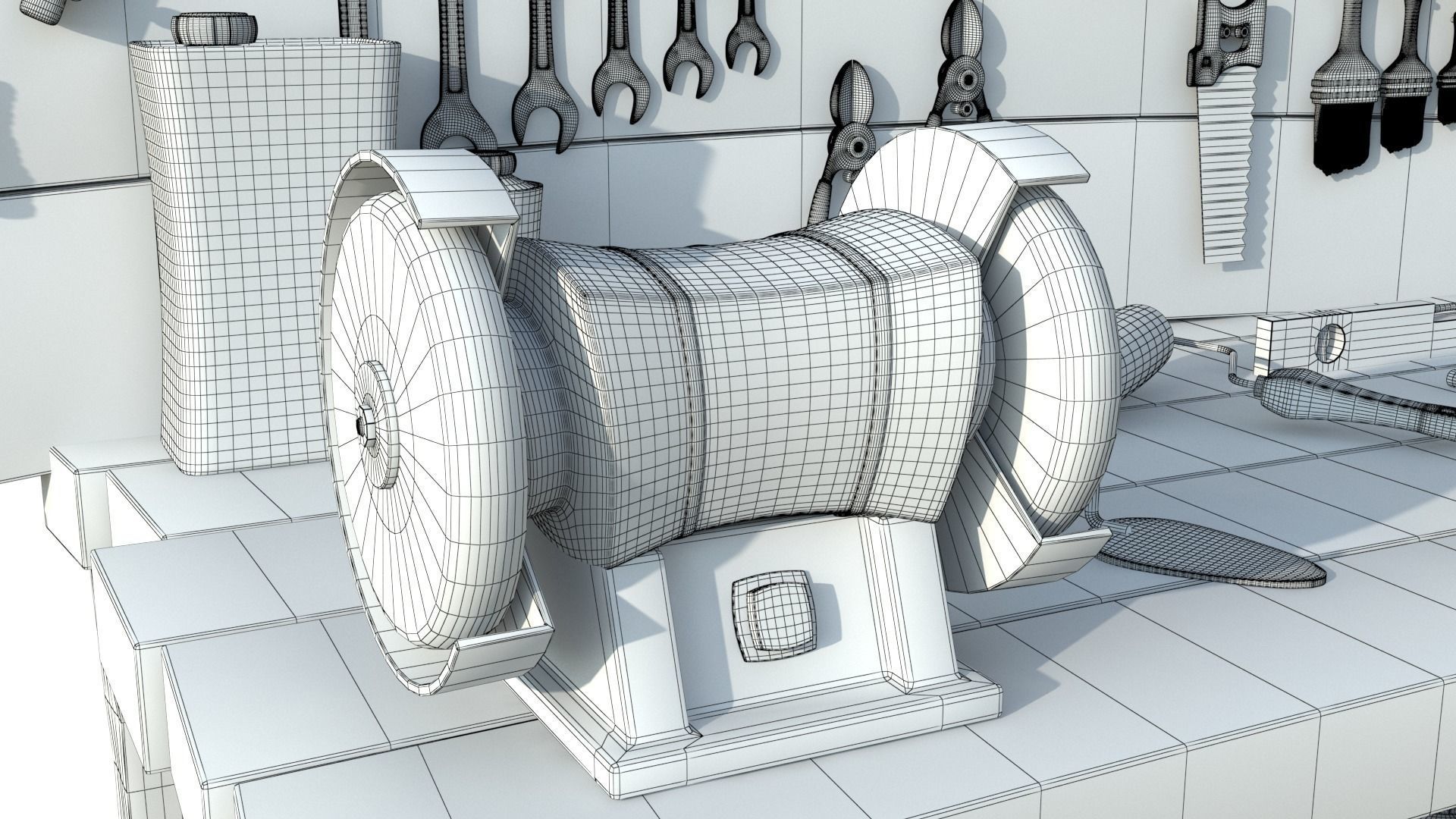 Cartoon Hand Tool Set 3D model_33