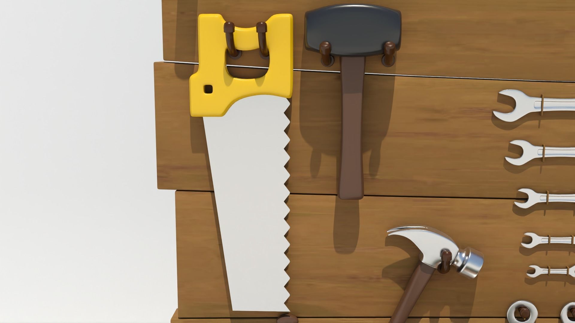 Cartoon Hand Tool Set 3D model_12