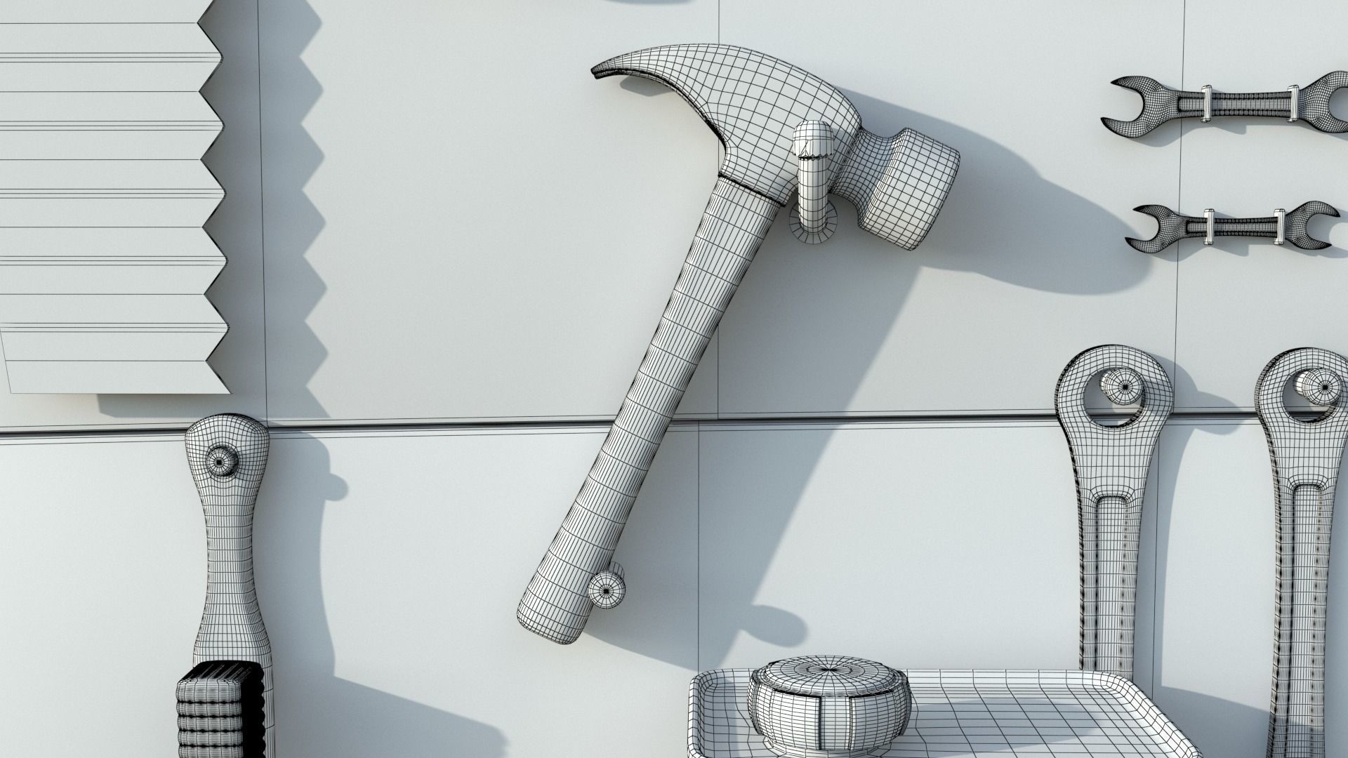 Cartoon Hand Tool Set 3D model_30