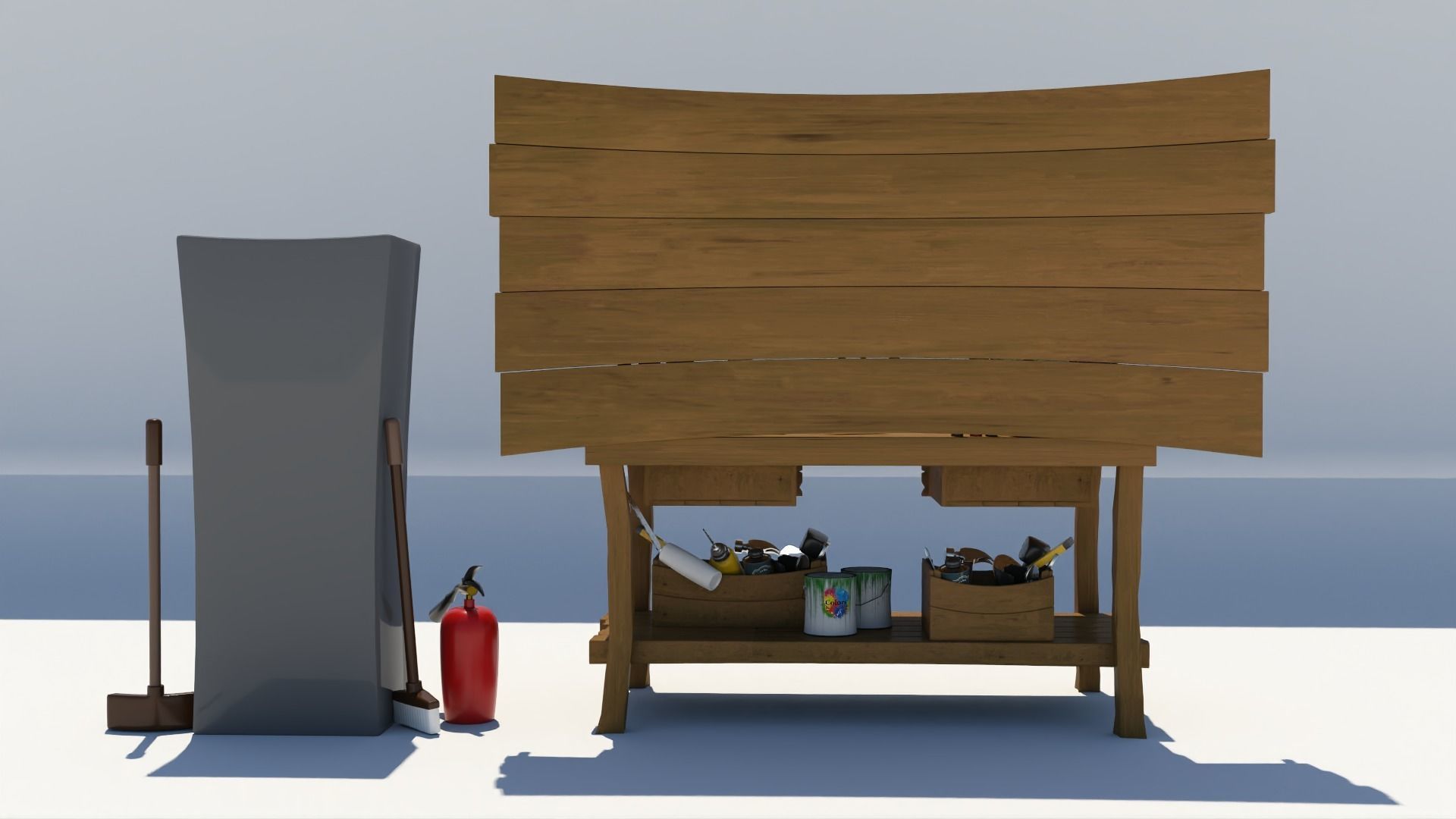 Cartoon Hand Tool Set 3D model_5