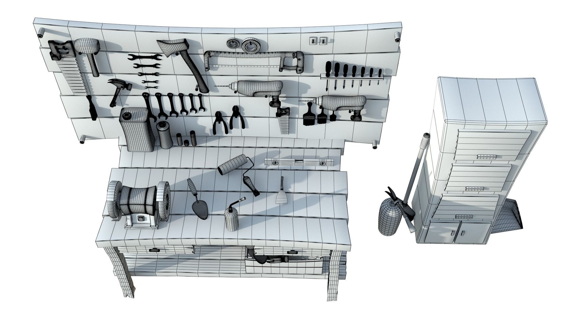 Cartoon Hand Tool Set 3D model_28