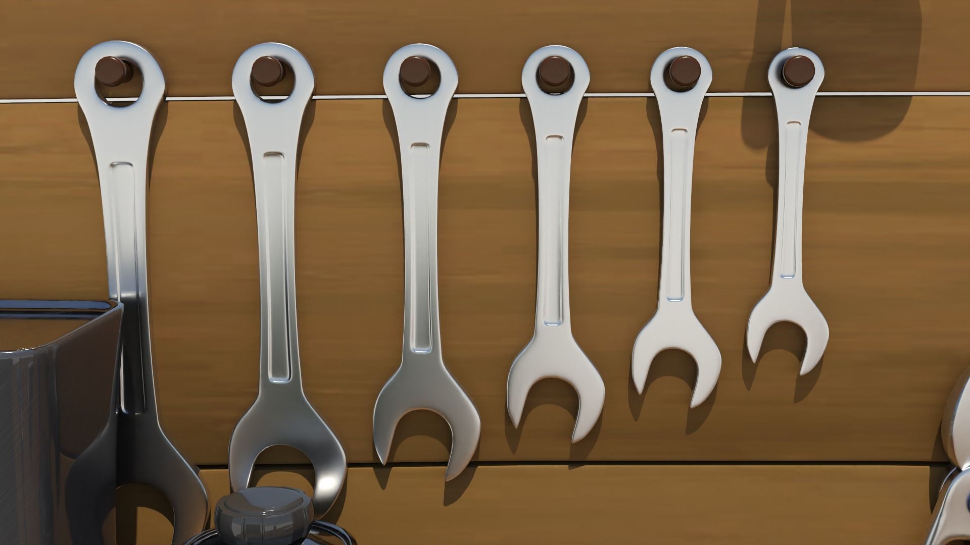 Cartoon Hand Tool Set 3D model_11