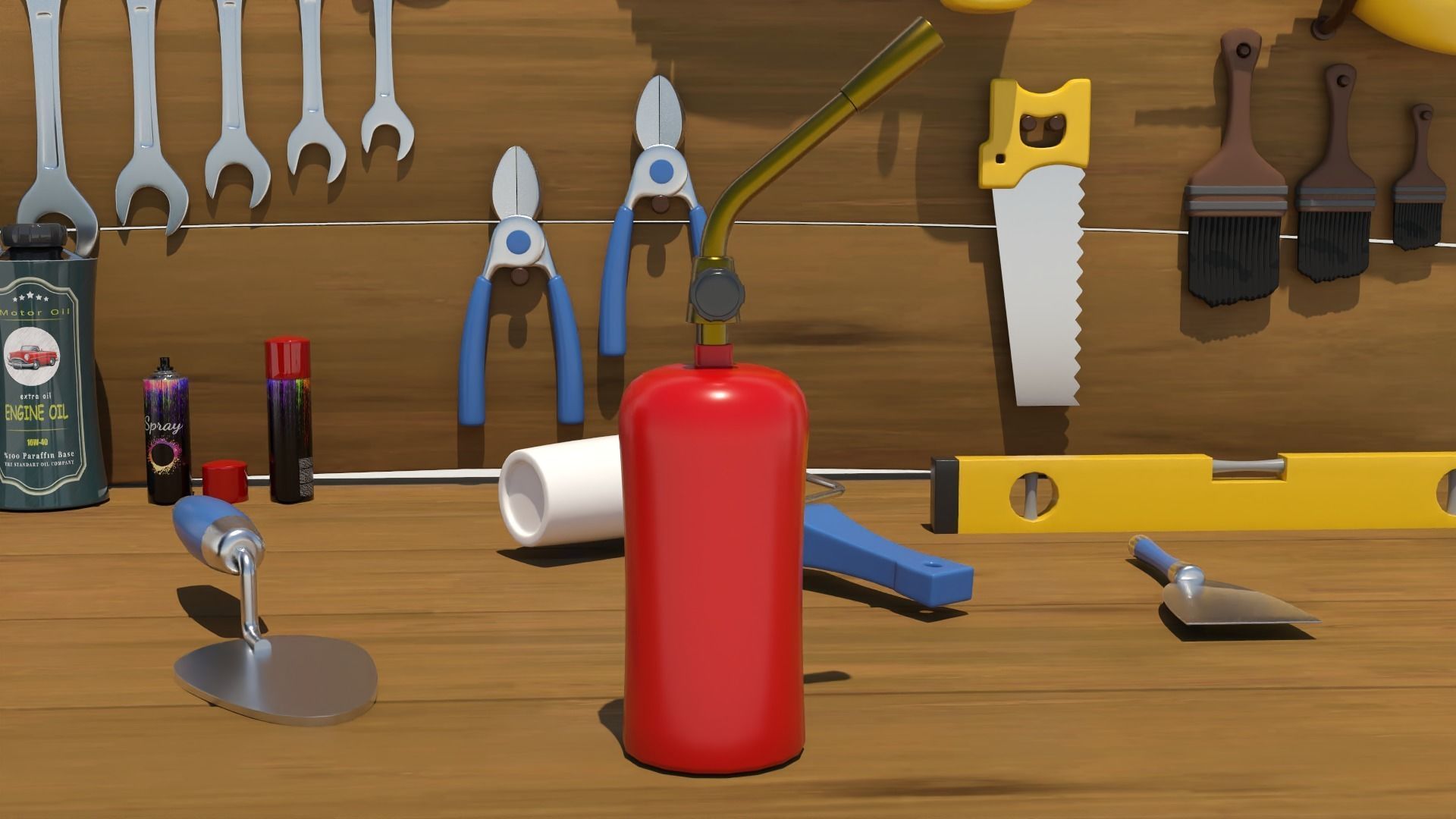 Cartoon Hand Tool Set 3D model_14