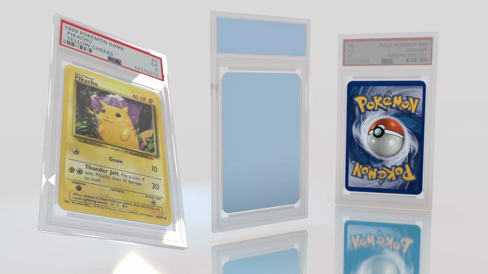 Empty Graded Card Slab Holder Case For Trading Card Games 3D model_0