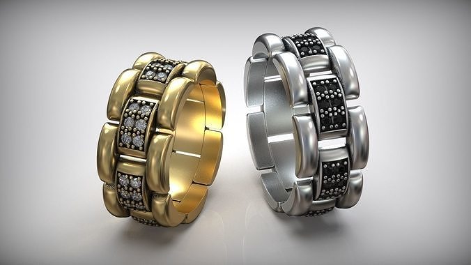 Luxury Queen Diamond Link Ring Free 3D print model