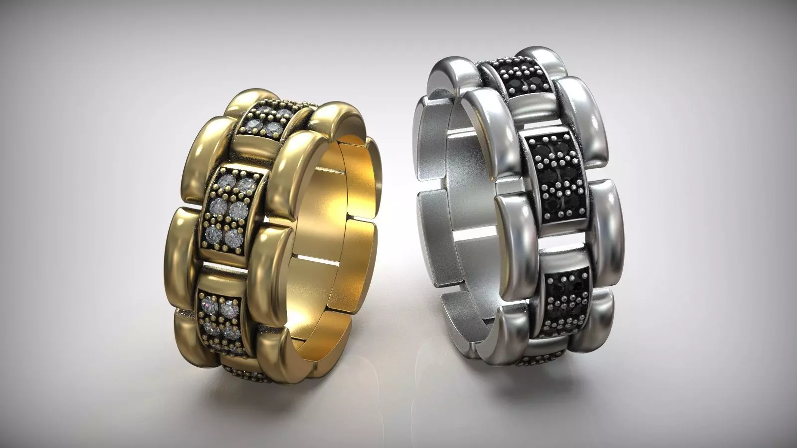 Luxury Queen Diamond Link Ring Free 3D print model