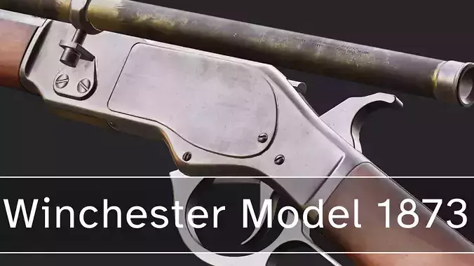 Winchester Model 1873 - Lever Action Rifle Low-poly 3D model