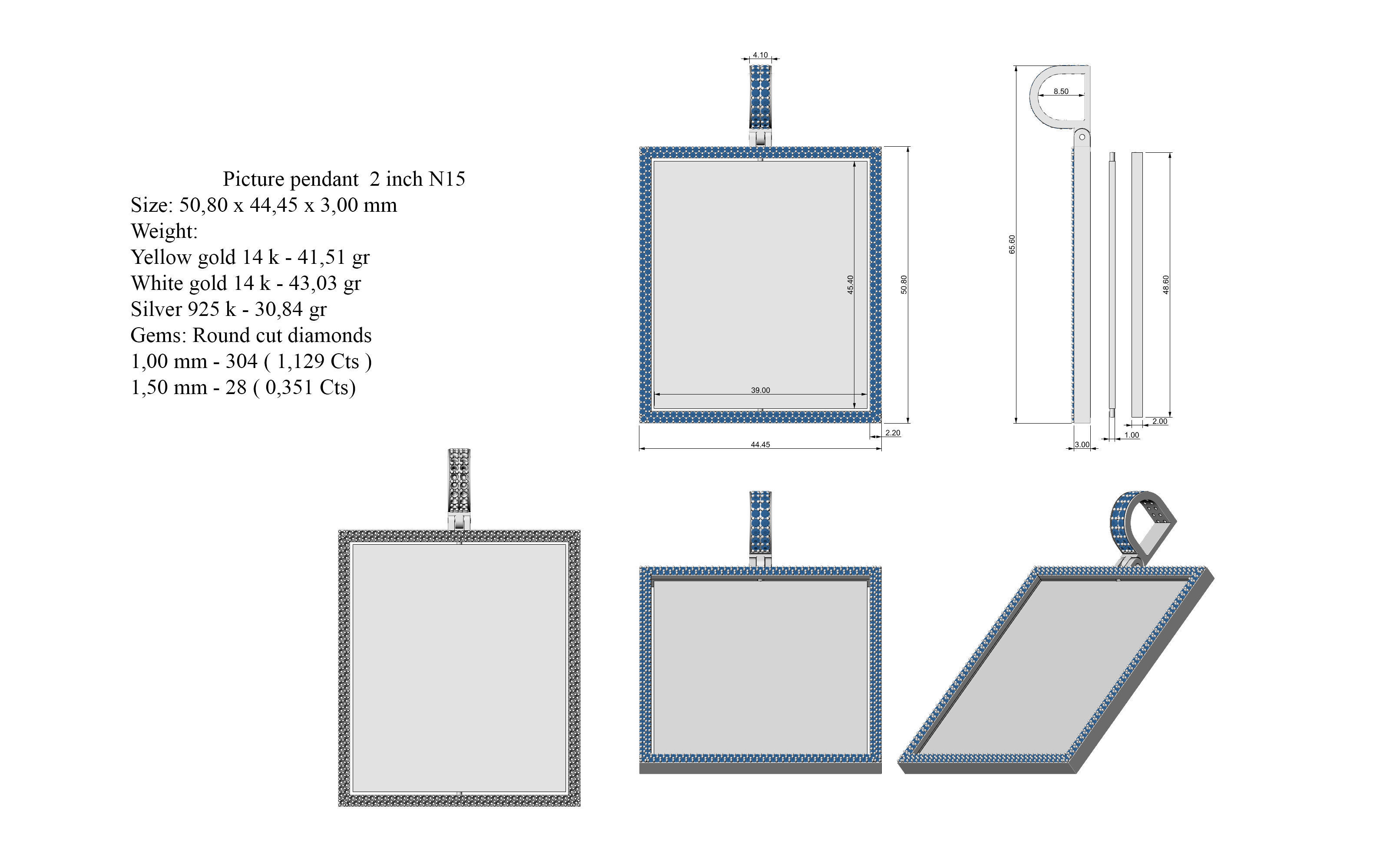 Picture pendant 1-2 inch N 15 3D print model_11