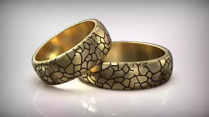 Giraffe Skin Pattern Wedding Band