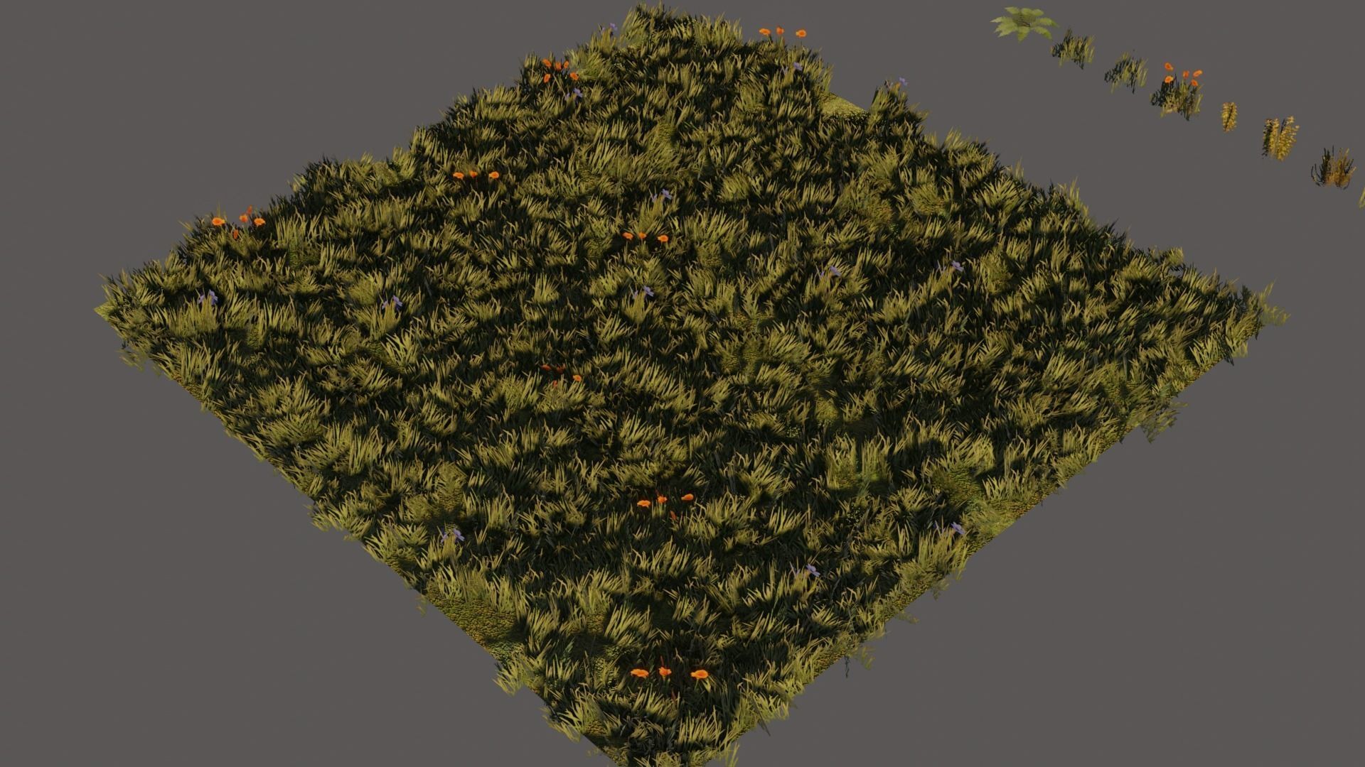 GrassNpack Low-poly 3D model grass Low-poly 3D model_1