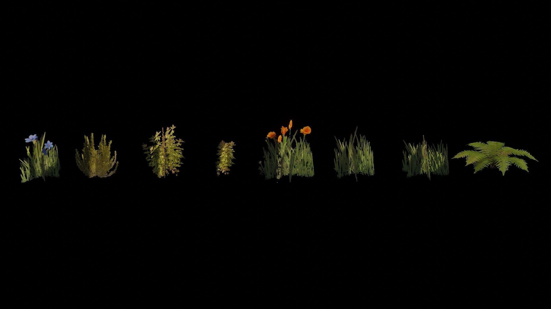 GrassNpack Low-poly 3D model grass Low-poly 3D model_5