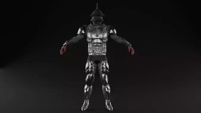 Low Poly Knight man in armor