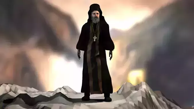 Germanos III of Old Patras Low-poly 3D model