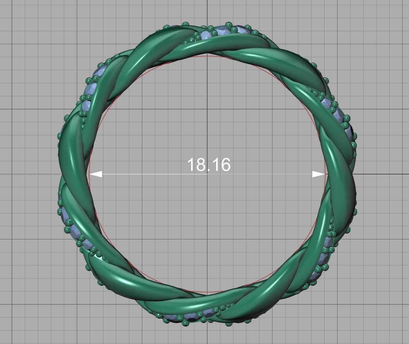 DIAMOND CUBAN LINK RING Chain Ring 8US Size 3dmodel  3D print model_9