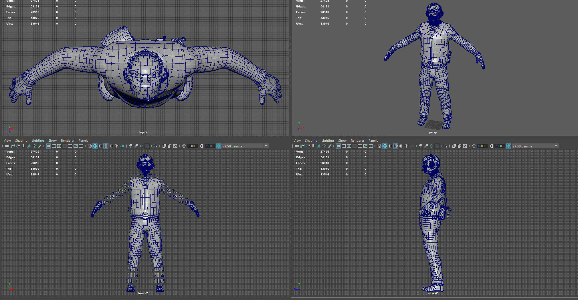 US NAVY Flight Deck Crew Green  Low-poly 3D model_14