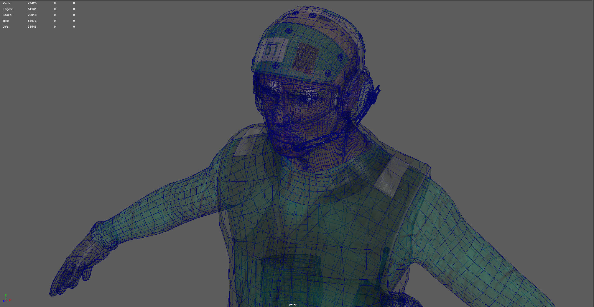 US NAVY Flight Deck Crew Green  Low-poly 3D model_8