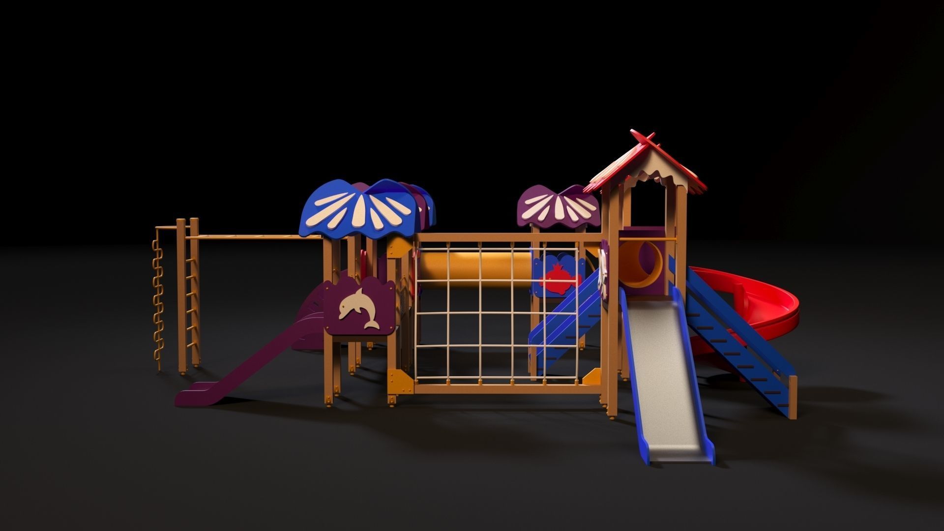 Childrens play complex 3D model_1