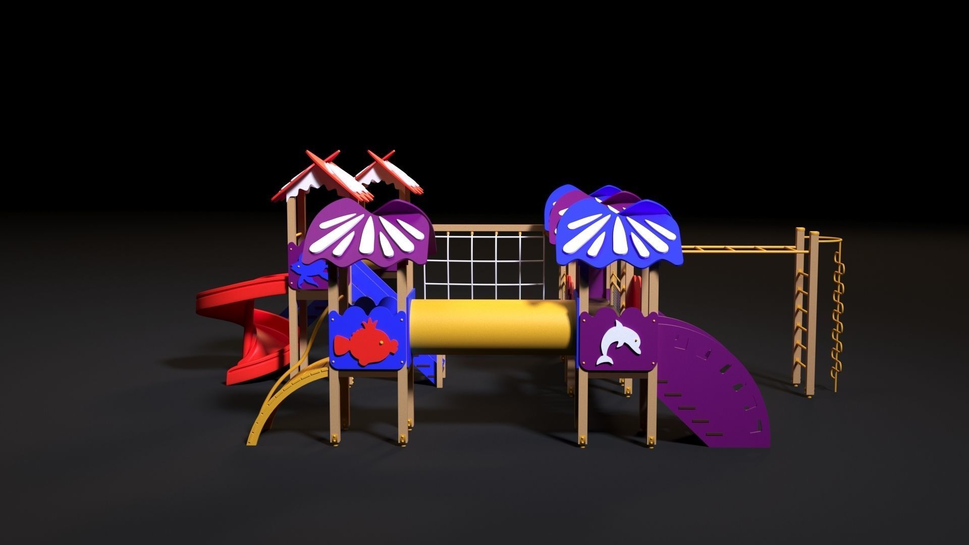 Childrens play complex 3D model_5