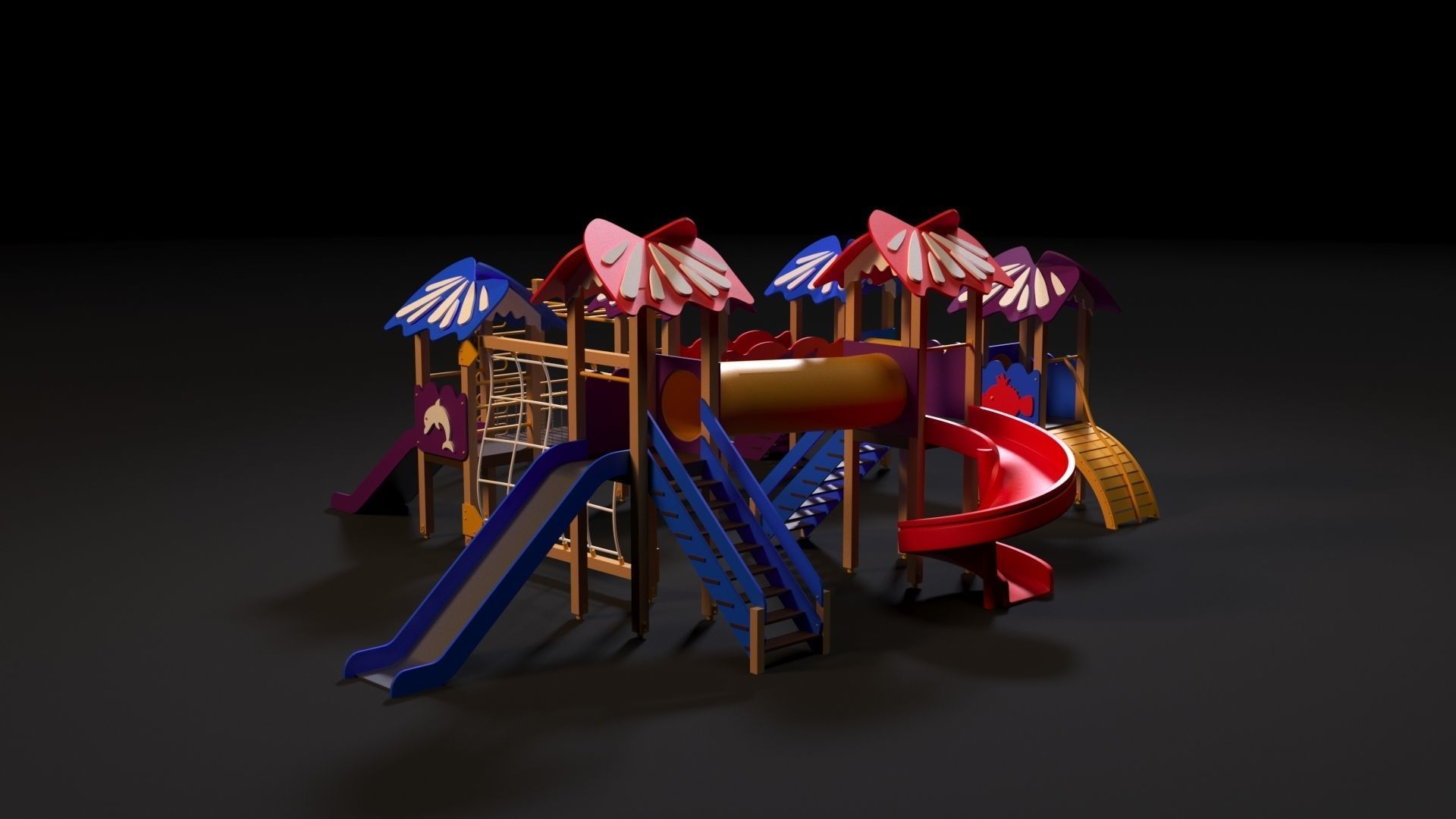 Childrens play complex 3D model_2