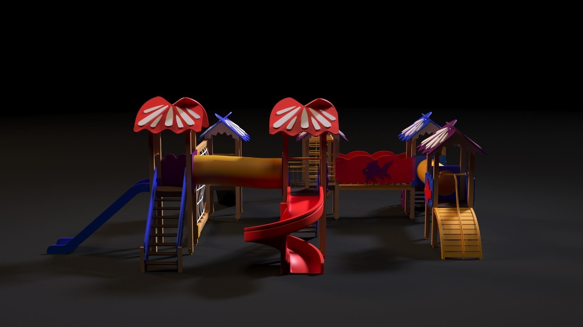 Childrens play complex 3D model_3