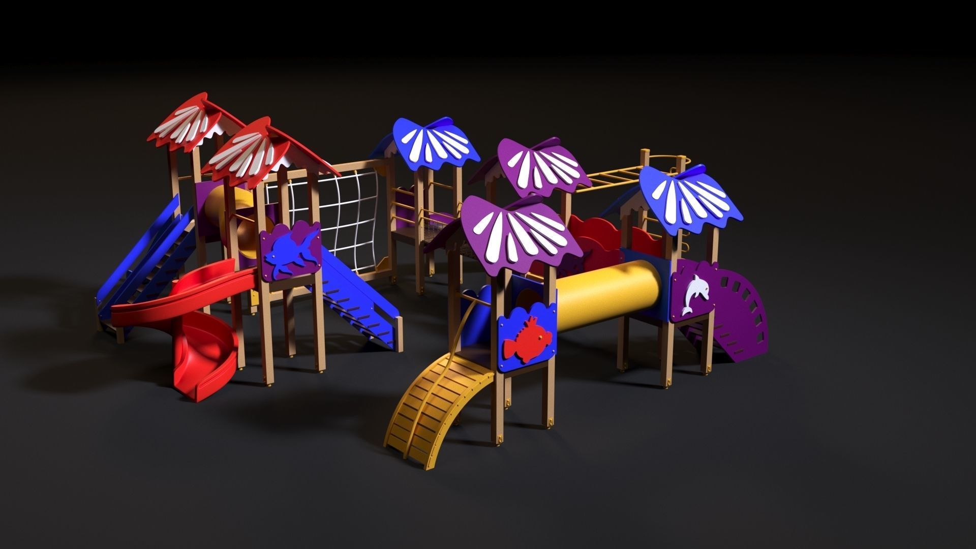 Childrens play complex 3D model_4
