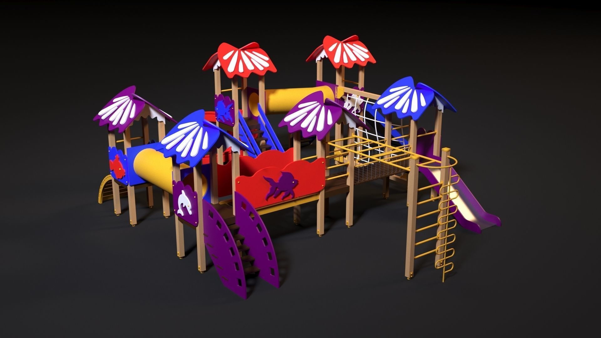 Childrens play complex 3D model_6